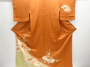 未使用品　雲に花扇模様刺繍訪問着